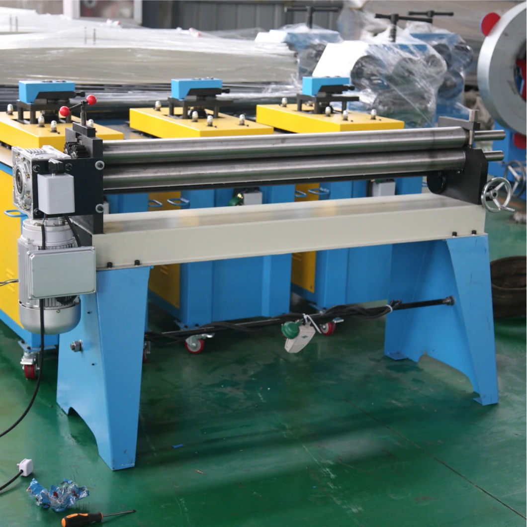 W11 1.5*1300 Electric 3 Rolls Small Sheet Roller Bending Machine HVAC Round Duct Slip Roll Machine